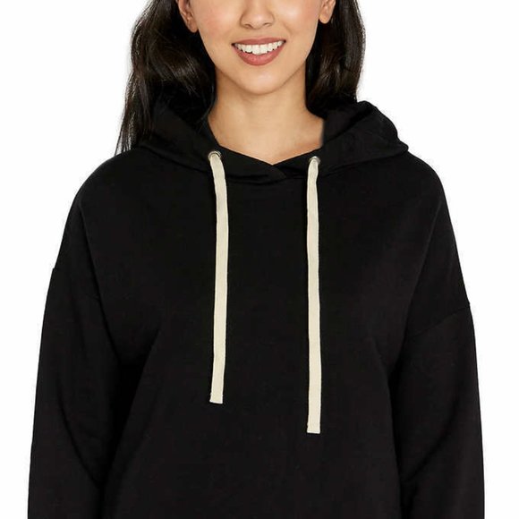 SOILED Buffalo David Bitton Womens Super Soft Hoodie Black Size L $60 FFF228 - Picture 4 of 5